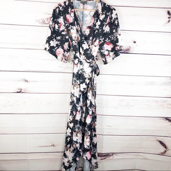 D214 Aiden high low floral wrap dress - Picture 6 of 7